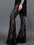 Sequined High-rise Flared Trousers Aosig