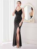 Sequined fishtail evening dress Aosig