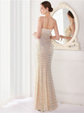 Sequined fishtail evening dress Aosig