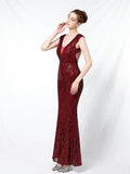 Sequined fishtail long evening dress Aosig