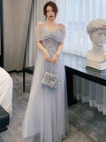 Silver Fairy Temperament Slim Evening Dress Bridesmaid Dress Aosig