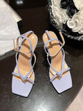 Simple Square Toe Thong Sandals Aosig