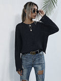 Solid Color Knit Long Sleeve Sweater