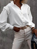 Solid Color Long Sleeve Shirt Aosig