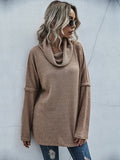 Stacked Collar Knit Sweater Aosig