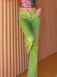 Straight-leg Shiny Silk Trousers Aosig