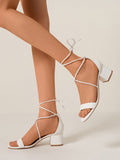 Strap Women's Straight Belt High-heeled Sandals Aosig