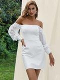 Strapless Long Sleeved Cocktail Dress Aosig