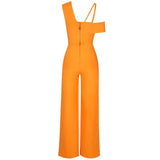 Strappy Short Sleeve Hollow Out Bandage Jumpsuit Aosig