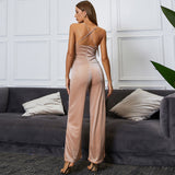 Strappy Sleeveless Backless Bodycon Jumpsuit Aosig