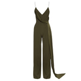 Strappy Sleeveless Frill Jumpsuit Aosig