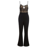 Strappy Sleeveless Lace Bodycon Jumpsuit HB76430 Aosig