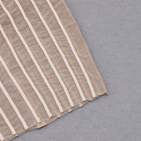 Strappy Sleeveless Striped Midi Bandage Dress HB7124 Aosig