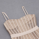 Strappy Sleeveless Striped Midi Bandage Dress HB7124 Aosig