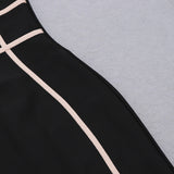 Strappy Sleeveless Striped Midi Bandage Dress HB7789 Aosig