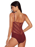 Suspenders Lace One-piece Swimsuit Aosig