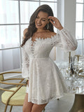 Tube Top Lace Embroidered Homecoming Dress Aosig
