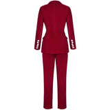 Velvet Fall&Winter Crystal Buckle Suit Aosig