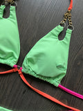 Halterneck Plain Two Pieces Bikini Set