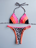 Leopard Halterneck Two Pieces Bikini Set