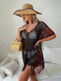 hollow-out Tassels Cover Up Dress Aosig