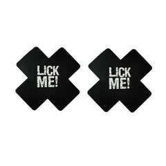 10 Pack Black Red Cross Pasties Letter Print Nippe Covers Black Luminous Pasties