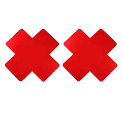 10 Pack Black Red Cross Pasties Letter Print Nippe Covers Black Luminous Pasties