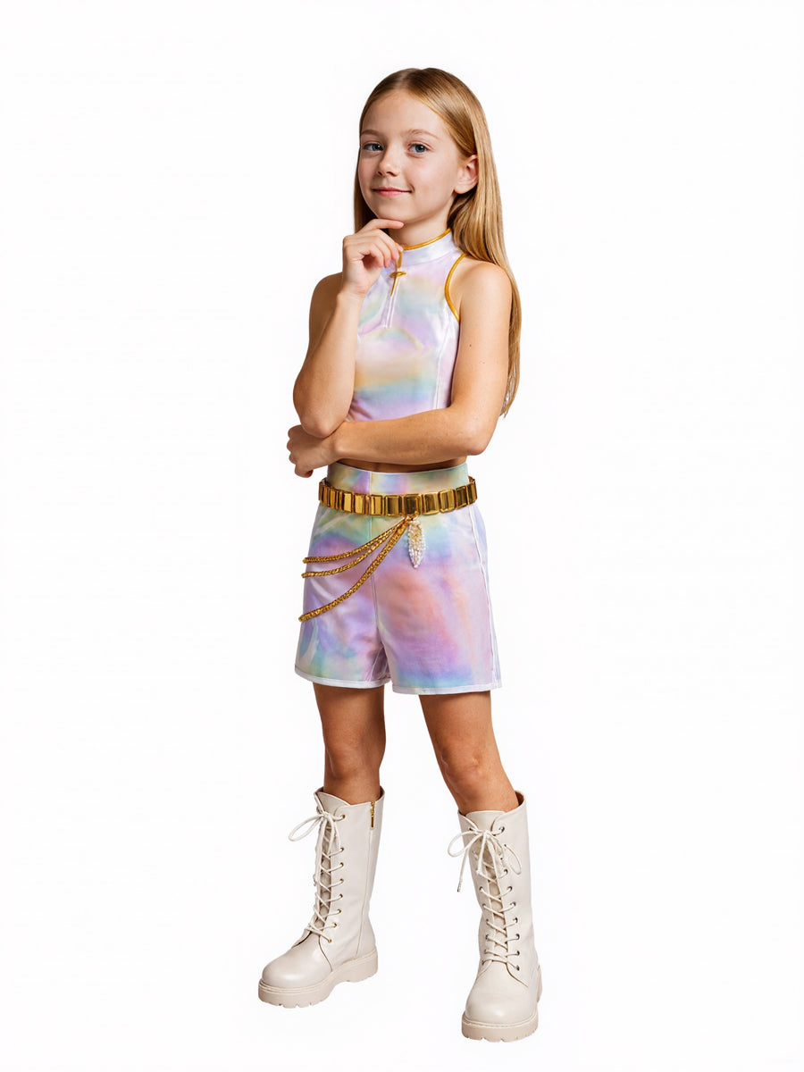 PU Leather POP Star White Costume