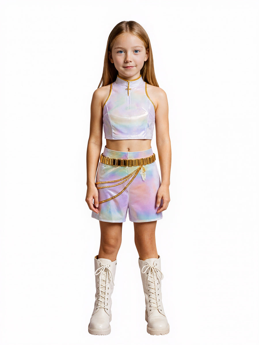 PU Leather POP Star White Costume