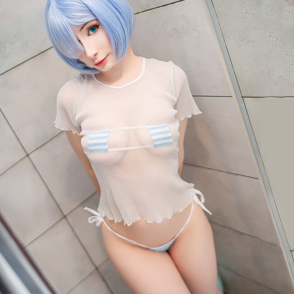 Anime Stripe Cosplay Lingerie Cute Micro Bikini Set Kawaii Bra and Panty