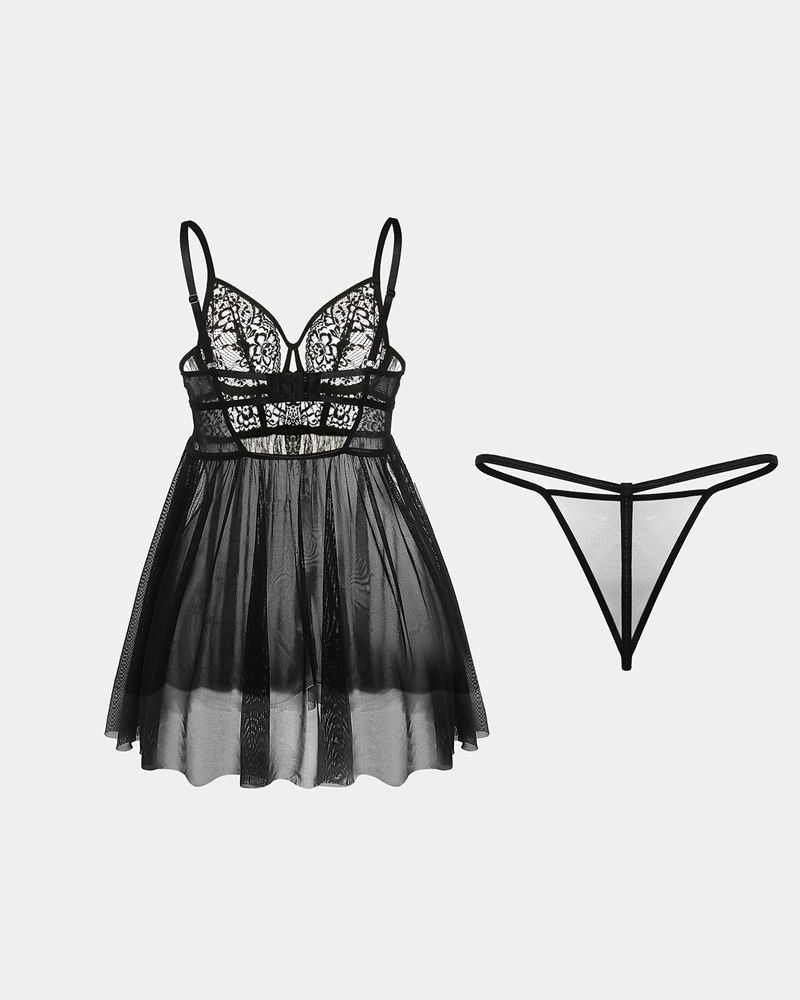 Ultra-Thin Lace Mesh Lingerie