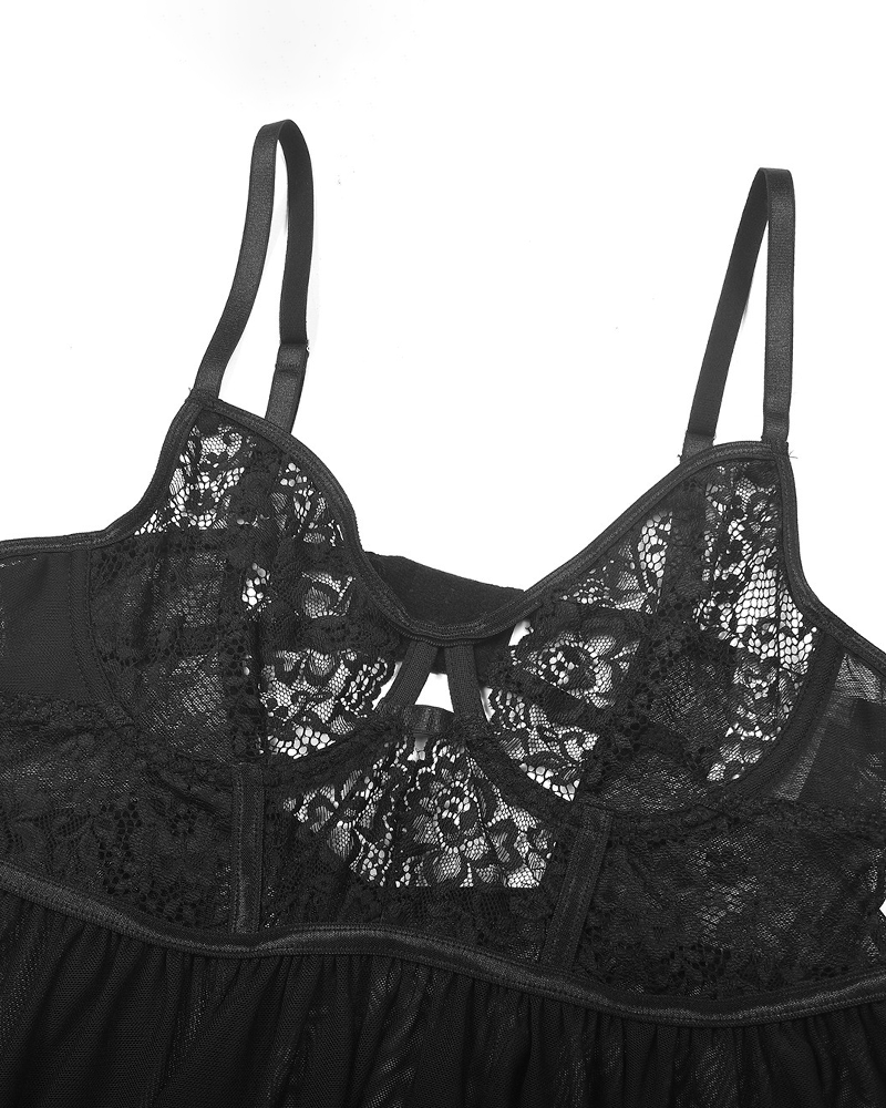 Ultra-Thin Lace Mesh Lingerie