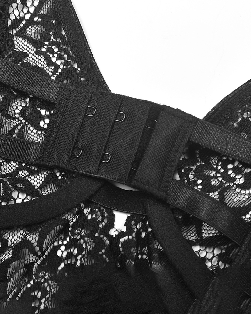 Ultra-Thin Lace Mesh Lingerie