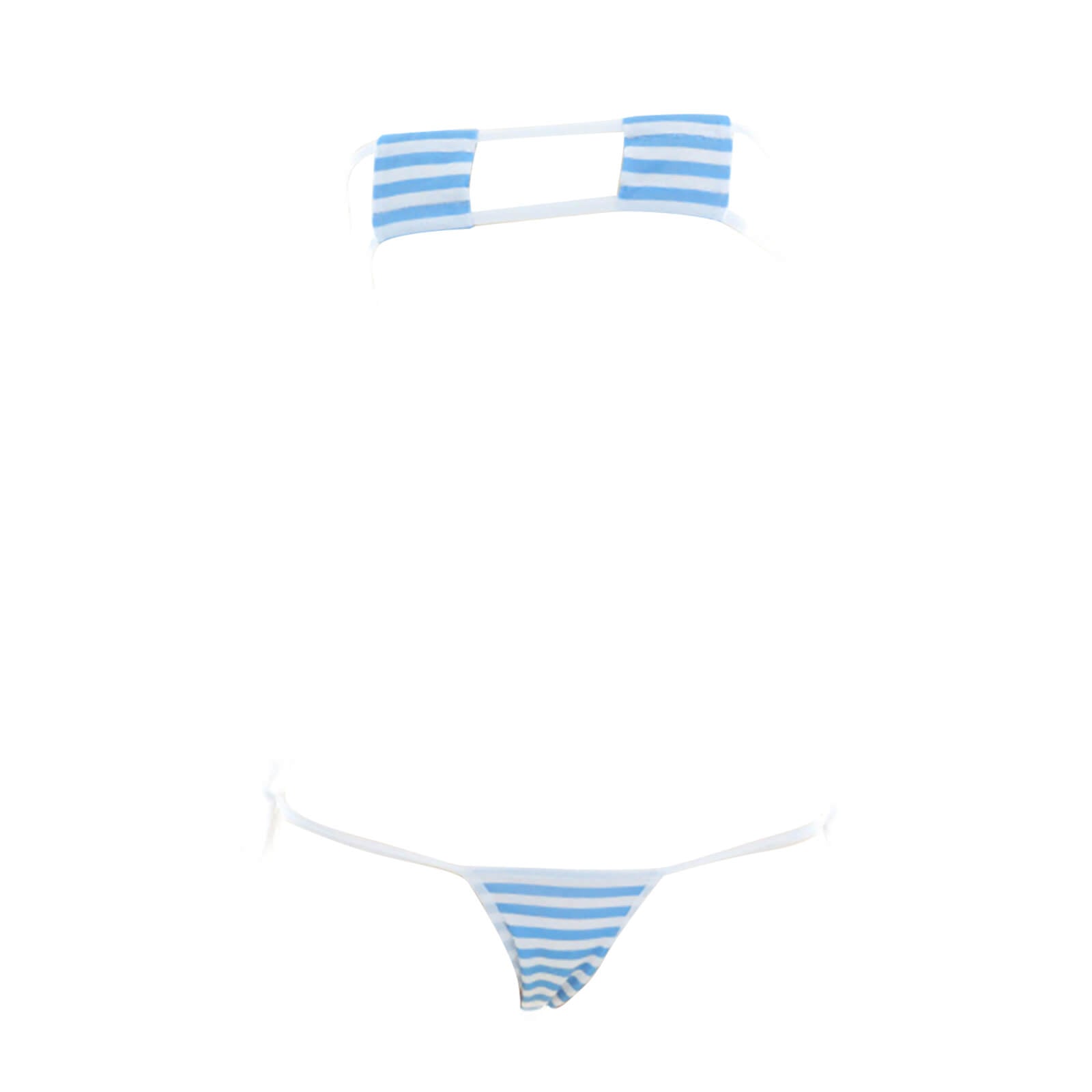 Anime Stripe Cosplay Lingerie Cute Micro Bikini Set Kawaii Bra and Panty