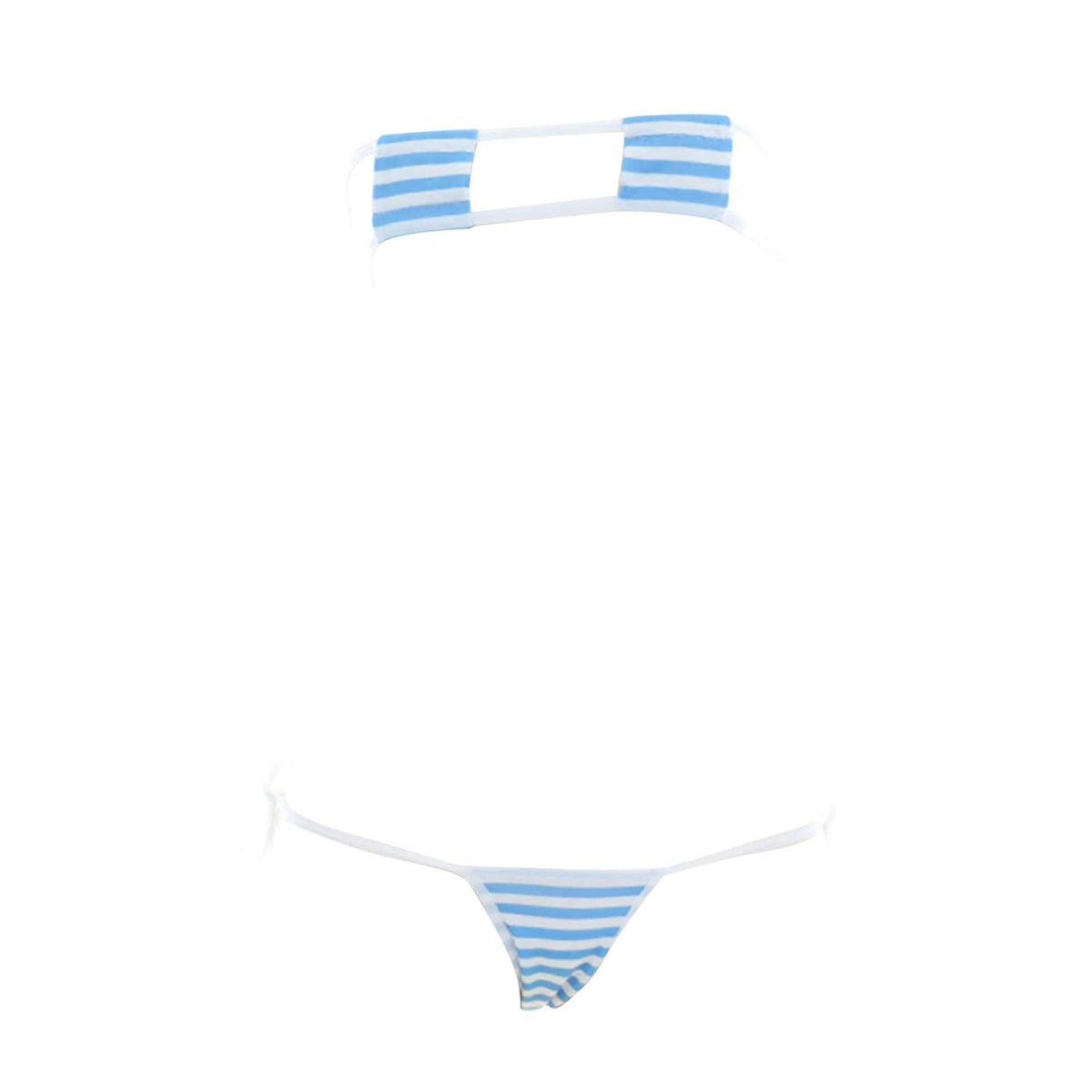 Anime Stripe Cosplay Lingerie Cute Micro Bikini Set Kawaii Bra and Panty
