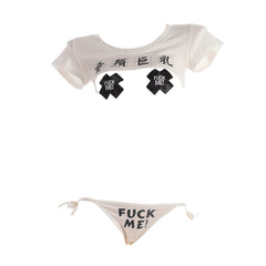 Japanese Anime Lingerie Bikini Set Crop Top Cheeky Cosplay Costume