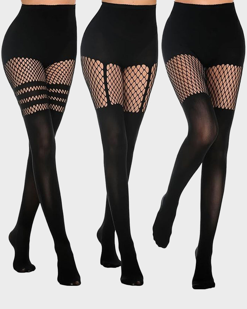 Mock Thigh High Stockings For Women Fishnet Tights Suspender Pantyhose  (bundle sale)