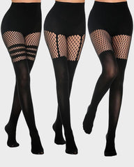 Mock Thigh High Stockings For Women Fishnet Tights Suspender Pantyhose  (bundle sale)