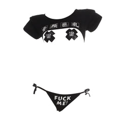 Japanese Anime Lingerie Bikini Set Crop Top Cheeky Cosplay Costume