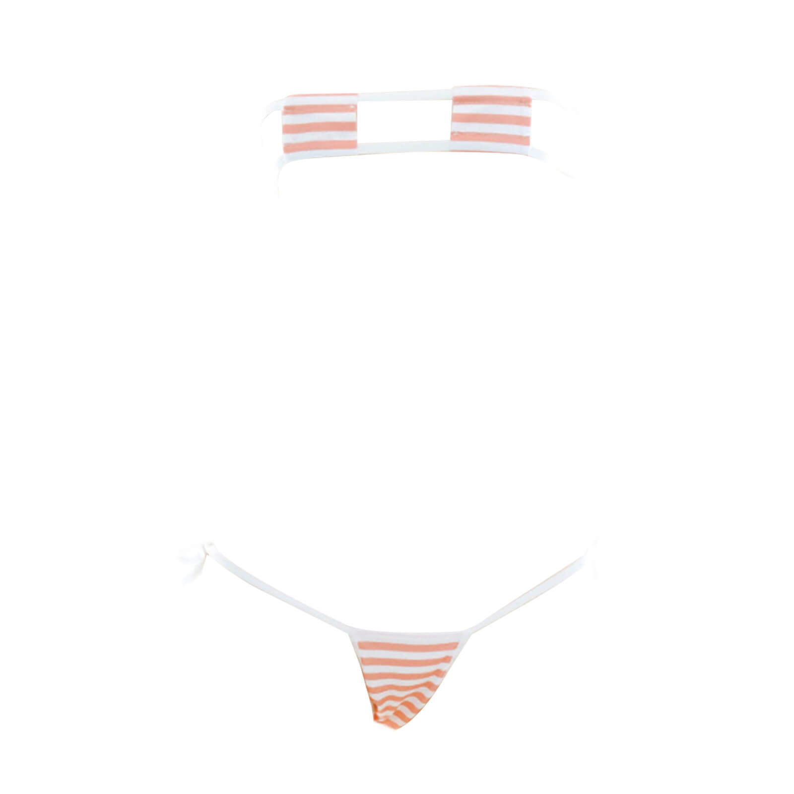 Anime Stripe Cosplay Lingerie Cute Micro Bikini Set Kawaii Bra and Panty