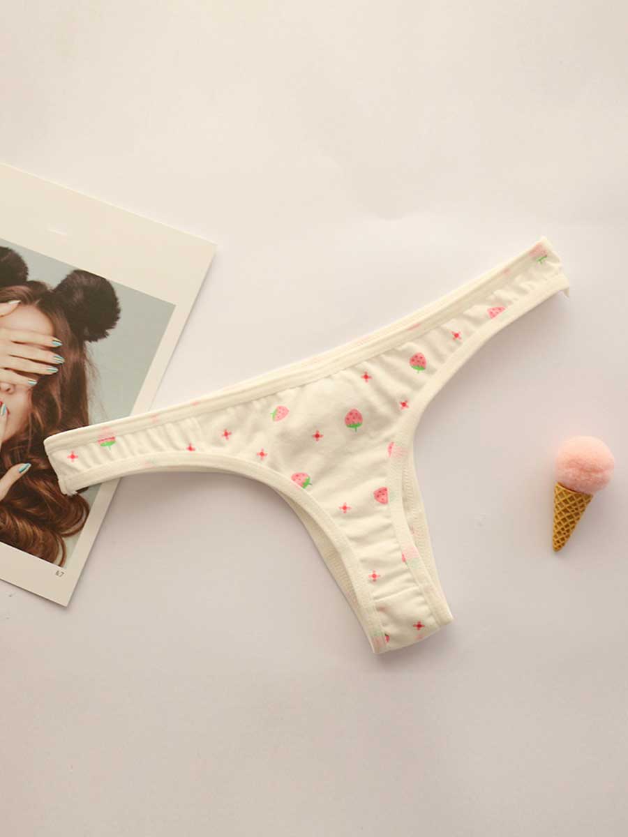 2 Pack Strawberry Thong Panty