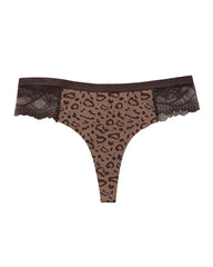 Lace Colorblock Seamless Thong