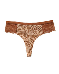Lace Colorblock Seamless Thong