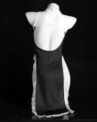 Halloween Nun Costume Role Play Hollow Slit Long Dress with Stockings Set