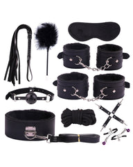 Plush Leather Bondage 10-Piece Set