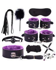 Plush Leather Bondage 10-Piece Set