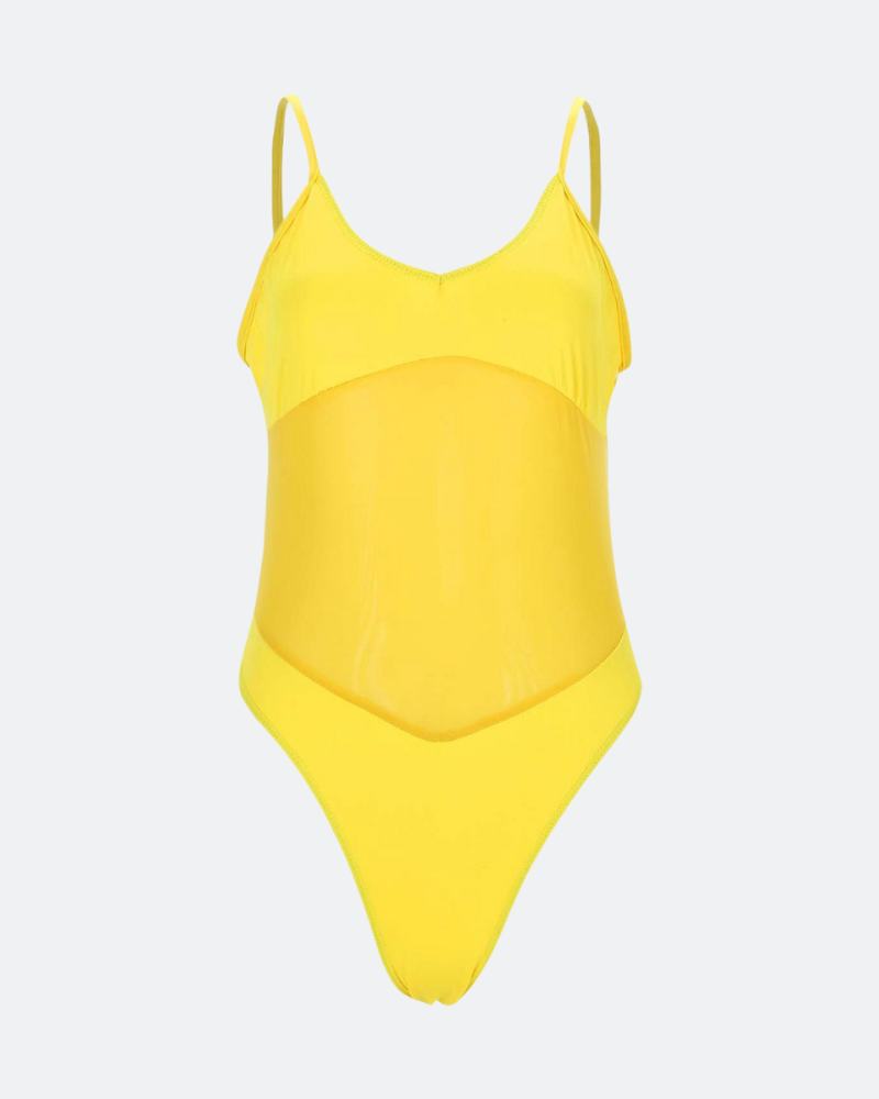 One-Piece Tan Through Swimsuit