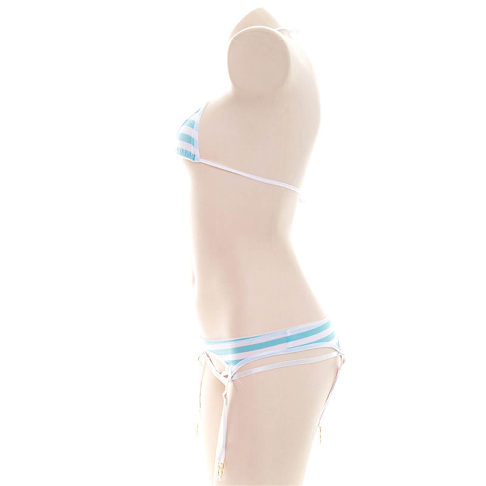 Anime Lingerie Cute Striped Micro Bikini Cosplay Bra and Panty Set