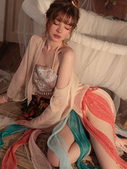 4 Pieces Geisha Costume