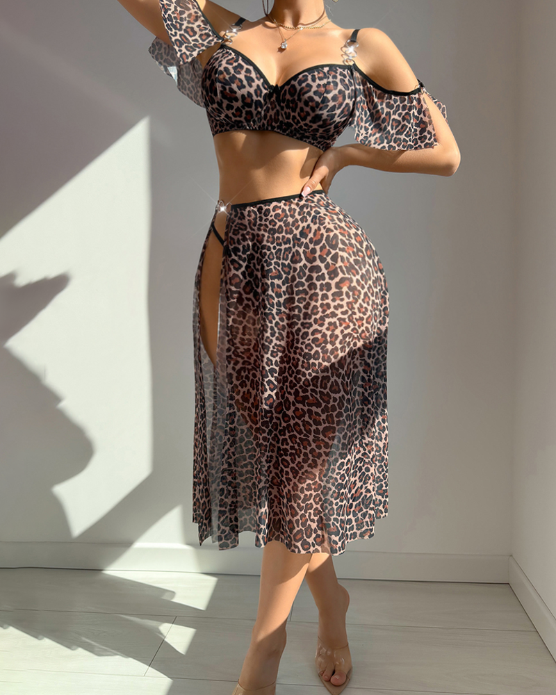 Cut-Out Mesh Lingerie Set